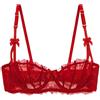 HLYLDL Reggiseno a Balconcino in Pizzo a Rete Sheer Push Up Plus Size Sexy 1/2 Tazze Ferretto Reggiseni sfoderati Reggiseno per Tutti i Giorni