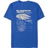 Star Wars Millennium Falcon Detailed Drawing Maglietta da Uomo, Royal, Large, Royal, L
