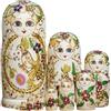 DAWTHTW Set di 10 matriosche russe in legno dipinte a mano, matrioska, arte culturale
