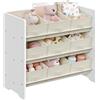 SONGMICS Scaffale per Bambini, Scaffale per Giocattoli, Libreria per Bambini, con 9 Contenitori in Tessuto Non Tessuto, per Camera dei Bambini, Spazioso, 29,5 x 62,5 x 60 cm, Bianco Nuvola GKR033W10