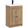 vidaXL Set di mobili da bagno in rovere artigianale, 78,5 x 37,5 x 81 cm, set di mobili moderni per bagno, contenitore in legno, essenziale per lavandino, design pratico