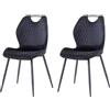 JZGORC Set di 4 Sedie Sala da Pranzo, Sedie da Cucina, Sedia imbottita,Sedia da Soggiorno, Velluto olandese in Tessuto e Gambe in Metallo, Ideale per Sale da Pranzo, Cucine e Soggiorni,Nero