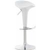 CLP Sgabello da bar CLP Saddle con seduta girevole in plastica e poggiapiedi, bianco