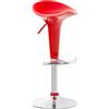 CLP Sgabello da bar CLP Saddle con seduta girevole in plastica e poggiapiedi, rosso