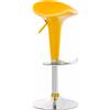 CLP Sgabello da bar CLP Saddle con seduta girevole in plastica e poggiapiedi, giallo