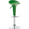 CLP Sgabello da bar CLP Saddle con seduta girevole in plastica e poggiapiedi, verde