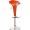 CLP Sgabello da bar CLP Saddle con seduta girevole in plastica e poggiapiedi, arancione