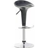CLP Sgabello da bar CLP Saddle con seduta girevole in plastica e poggiapiedi, grigio