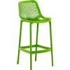 CLP Sgabello da bar CLP Air in plastica con schienale, resistente alle intemperie e ai raggi UV, portata massima 160 kg, rosso