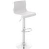 CLP Sgabello da bar CLP Hover in plastica con struttura in metallo bianco; materiale della struttura: metallo con finitura cromata