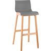 CLP Sgabello da bar Hoover Natura con struttura a 4 gambe