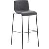 CLP Sgabello da bar Hoover in tessuto con telaio a 4 gambe nero