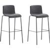 CLP set di 2 sgabelli da bar Hoover in tessuto con telaio a 4 gambe nero