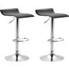 CLP Set di 2 sgabelli da bar Dyn V2, rivestiti in ecopelle, con altezza regolabile e girevoli. Colore: bianco. Struttura: nero