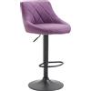CLP Sgabello da bar CLP Lazio, regolabile in altezza e girevole a 360 gradi, colore bordeaux, struttura nera
