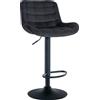 CLP Sgabello da bar CLP Tover, girevole a 360° e regolabile in altezza, colore crema, rivestito in tessuto