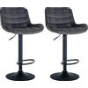 CLP Set di 2 sgabelli da bar Tover, girevoli a 360° e regolabili in altezza | Colore: tortora | Materiale: tessuto