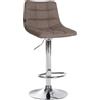 CLP Sgabello da bar Jerry, regolabile in altezza e girevole a 360 gradi. Colore: tortora. Struttura: cromata