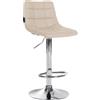 CLP Sgabello da bar Jerry, rivestito in ecopelle, regolabile in altezza e girevole a 360 gradi. Colore: bianco. Struttura: cromata