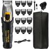 Wahl Regolabarba WAHL Extreme Grip, 240 min di autonomia, 12 accessori (1,75-9 mm), accessorio regolabile (2-11 mm), nero/arancione