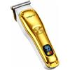 Sokany, regolabarba e rifinitore per capelli senza fili con display a LED, bianco/oro