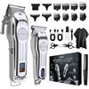 StarTech Set per il taglio dei capelli - Tagliacapelli/trimmer - Senza fili, ricaricabile - Autonomia 51-90 min - Tempo di ricarica 2 ore - 5+ pettini intercambiabili - Lunghezza di taglio 0,5 mm - Argento