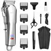 StarTech Tagliacapelli professionale da uomo - Macchina per tagliare capelli e barba - Con e senza filo - Regolabile da 0,5 a 1 mm - Lame in acciaio inossidabile - Ricarica tramite USB-C - Argento
