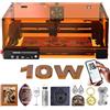 Woxcker L2 MAX 10W Incisore laser con custodia, macchina per incisione CNC, incisione laser ad alta precisione da 0,01 mm e taglio per legno, acciaio inossidabile, vetro