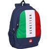 safta BENETTON FLAG - Zaino scuola per bambini, ideale per bambini di diverse età, comodo e versatile, qualità e resistenza, 32 x 16 x 44 cm, Blu navy, M, Casual