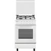 Glem Gas Cucina a Gas 4 Fuochi Forno Elettrico con Grill Larghezza x Profondità 53x50 cm Classe energetica A colore Bianco - AE55MX3 Linea Alpha
