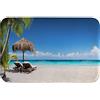 A.Monamour Tappetino per Il Bagno Antiscivolo Assorbente Spiaggia Sabbiosa Tropicale Con Ombrellone Palma Oceano Blu Lavabile Tappeto Tappetini Doccia Passatoia da Cucina Tappeti Cameretta 40x60cm