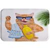 A.Monamour Tappetino per Il Bagno Antiscivolo Assorbente Morbido Divertente Gatto Marrone Con Occhiali Da Sole Animale Cartone Animato Lavabile Tappeto Tappetini Doccia Cucina Zerbino 40x60cm