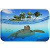 A.Monamour Tappetino per Il Bagno Antiscivolo Assorbente Morbido Subacqueo Tartaruga Marina Pesce Isola Tropicale Palma Natura Paesaggio Lavabile Tappeto Tappetini Doccia Cucina Zerbino 40x60cm