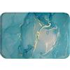 A.Monamour Tappetino per Il Bagno Antiscivolo Assorbente Morbido Colori Acrilici Blu Con Struttura In Marmo Polvere D'Oro Arte Moderna Tappeto Doccia Passatoia da Cucina Zerbino Cameretta 40x60cm