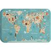 A.Monamour Tappetino per Il Bagno Antiscivolo Assorbente Morbido Mappa Del Mondo Degli Animali Dei Cartoni Animati Del Nord America Del Sud America Tappeto Doccia Cucina Zerbino Cameretta 40x60cm