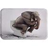 A.Monamour Tappetino per Il Bagno Antiscivolo Assorbente Morbido Sfondo Bianco Elefante Seduto Sul Water Incrinato Animale Divertente Lavabile Tappeto Tappetini Doccia Cucina Zerbino 40x60cm