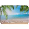 A.Monamour Tappetino per Il Bagno Antiscivolo Assorbente Morbido Spiaggia Sabbiosa Tropicale Palma Cocco Cielo Blu Onde Dell'Oceano Natura Paesaggio Tappeto Tappetini Doccia Cucina Zerbino 40x60cm