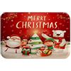 A.Monamour Tappetino per Il Bagno Antiscivolo Assorbente Morbido Babbo Natale Cervi Ragazzo Cartone Animato Natale Lavabile Tappeto Tappetini Doccia Passatoia da Cucina Zerbino 40x60cm