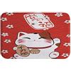 A.Monamour Tappetino per Il Bagno Antiscivolo Assorbente Morbido Fondo Del Fiore Di Sakura Onde Dell'Oceano Gatto Fortunato Giapponese Japanese Lavabile Tappeto Tappetini Doccia Cucina Zerbino 40x60cm