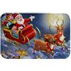 A.Monamour Tappetino per Bagno Antiscivolo Assorbente Morbido Bambini Babbo Natale In Sella A Una Slitta Cartone Animato Renne Luna Rotonda Decorazioni Natalizie Tappeto Doccia Cucina 40x60cm