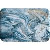 A.Monamour Tappetino per Il Bagno Antiscivolo Assorbente Morbido Vernici Acriliche Miste Bianche E Blu Con Struttura In Marmo In Polvere Dorata Tappeto Doccia Cucina Zerbino Cameretta 40x60cm