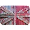 A.Monamour Tappetino per Bagno Antiscivolo Assorbente Morbido Union Jack Flag Design Indossato Fienile In Legno Porta Tavole Di Legno Decorazione Vernice Rossa Tappeto Tappetini Doccia Cucina 40x60cm