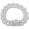 HALUKAKAH Catena Uomo in Oro con Diamanti, Placcato Platino Totalmente Iced Out Bracciale 20cm Miami Cuban Link 16MM, Diamanti da Laboratorio a Griffe, Regalo per Marito, Amico, Figlio