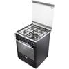 De Longhi Cucina a libera installazione PEMA 64 LSG a 4 fuochi con forno elettrico multifunzione finitura antracite da 60 cm