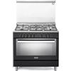 De Longhi Cucina a libera installazione PEMA 96 SG a 5 fuochi e forno elettrico multifunzione finitura antracite da 90 cm
