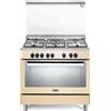 De Longhi Cucina a libera installazione PEMC 96 SG a 5 fuochi e forno elettrico multifunzione finitura crema da 90 cm