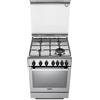 De Longhi Cucina a libera installazione PGVX 64 LSG a 4 fuochi e forno a gas ventilato in acciaio inox da 60 cm