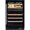 Dunavox PRONTA CONSEGNA - Dunavox Cantina vino a incasso o a libera installazione Flow-38 DAUF-38.100DB finitura full glass nero da 49.5 cm
