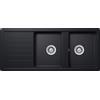 Schock Lavello due vasche con gocciolatoio TOLEDO D200 TOLD200A84 finitura nero puro da 116x50 cm