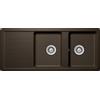 Schock Lavello due vasche con gocciolatoio TOLEDO D200 TOLD200A87 finitura bronze da 116x50 cm
